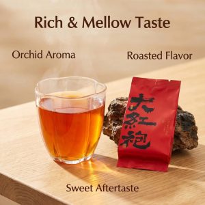 Fujian Da Hong Pao Rock Tea | Traditional Wuyi Oolong Tea Da Hong Pao Wuyi Rock Tea with rich amber tea liquor, roasted aroma, and sweet aftertaste