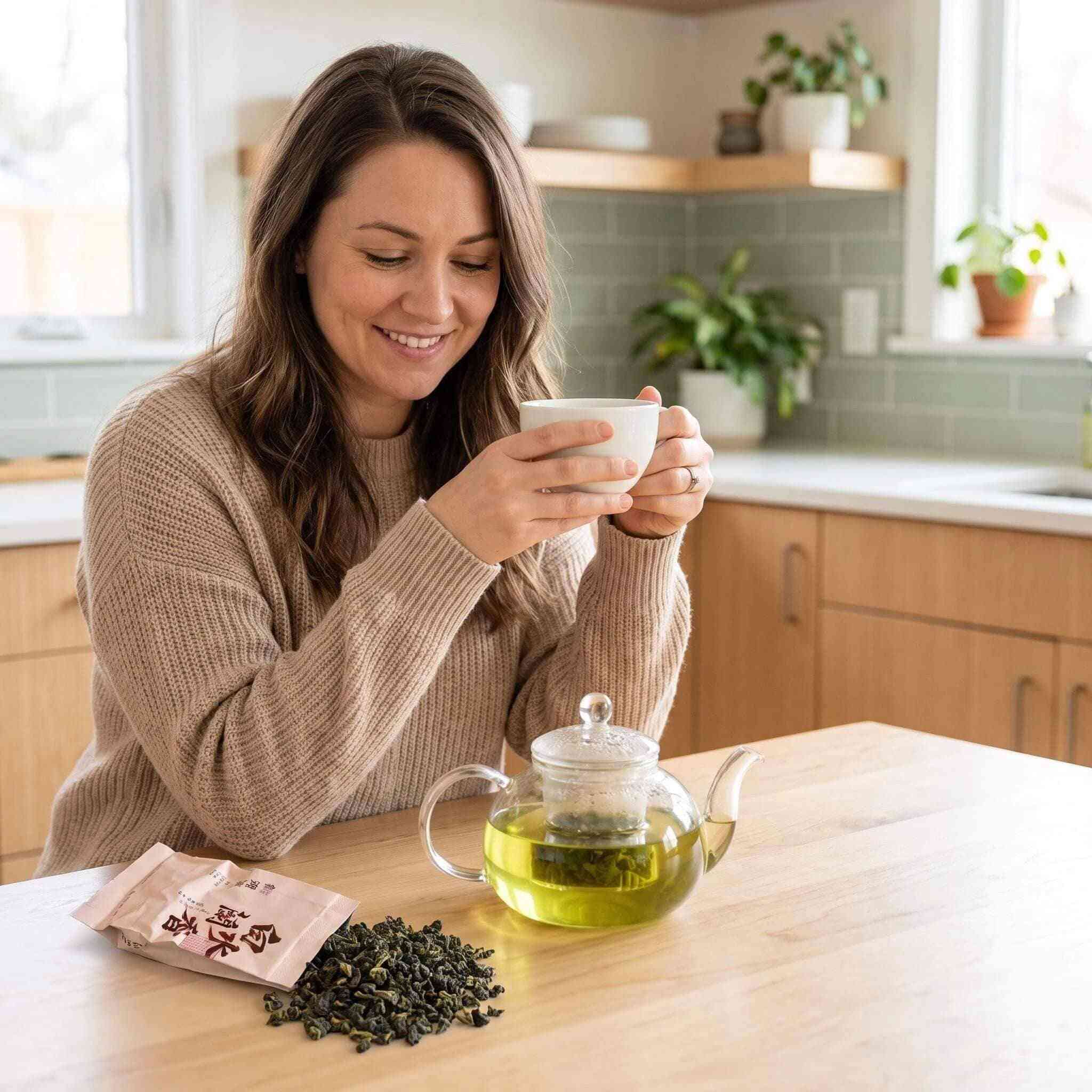Enjoying Fujian Tie Guan Yin Chinese tea at home Enjoying Fujian Tie Guan Yin Chinese tea at home